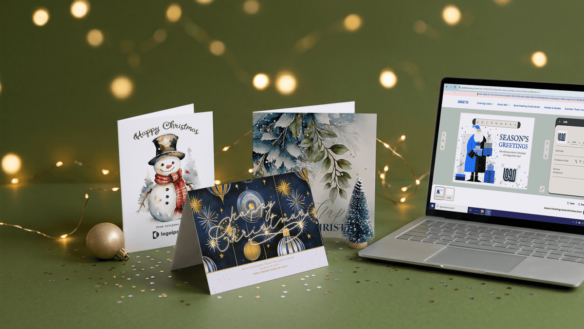 corporate Christmas cards with logo - clients and employees