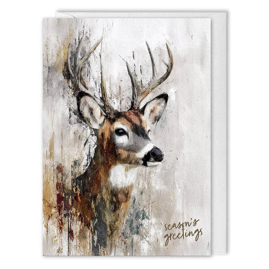Corporate Christmas Cards - Rustic Deer - Custom Logo 