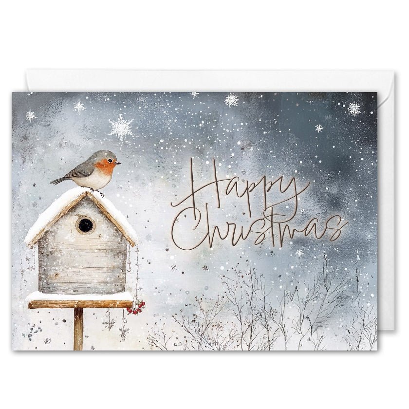 Custom Logo Corporate Christmas Cards - Winter Robin
