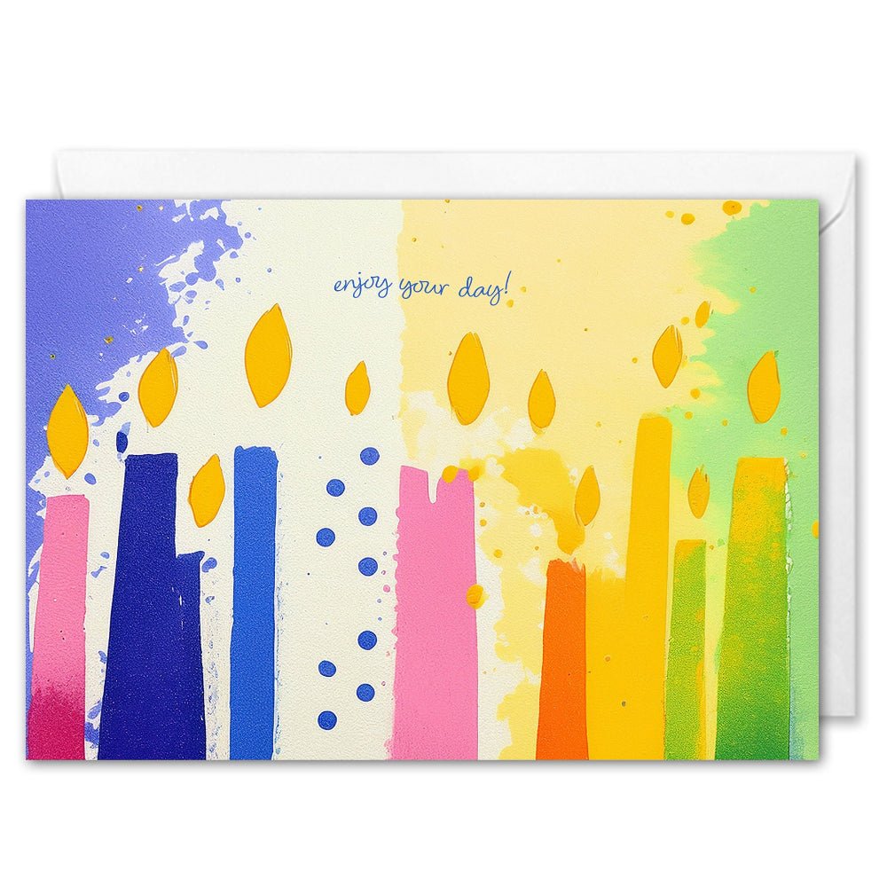 Custom Corporate Birthday Cards - Abstract Colourful Candles