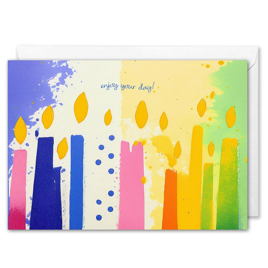 Custom Corporate Birthday Cards - Abstract Colourful Candles