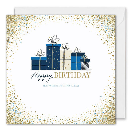 Corporate Birthday Cards - Gifts - Custom Logo - Navy & Gold