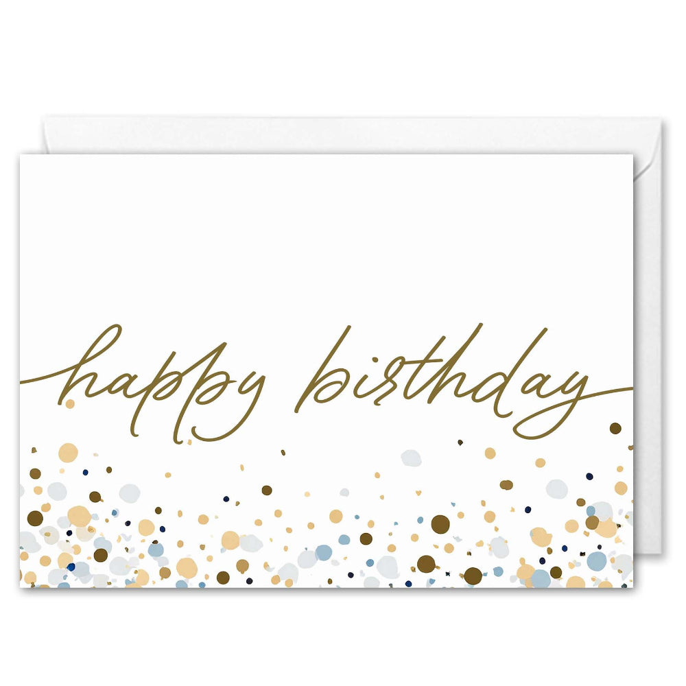 Corporate Birthday Cards - Elegant Confetti - Custom Logo