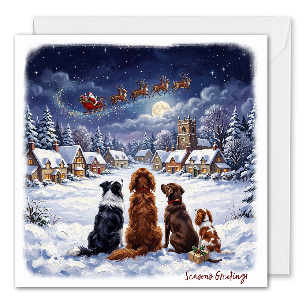 Corporate Christmas Cards - Custom Logo - Dogs