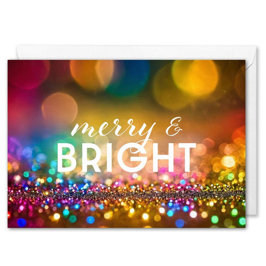 Corporate Christmas Cards - Merry & Bright Bokeh Lights