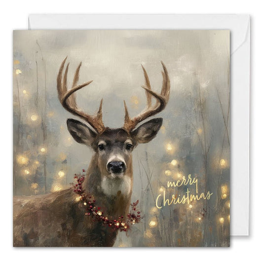 Stag Merry Christmas Cards - Custom Corporate Logo 
