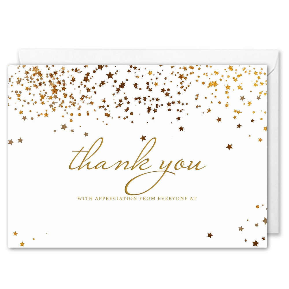 Corporate Thank You Cards - Custom Logo - Gold Stars 