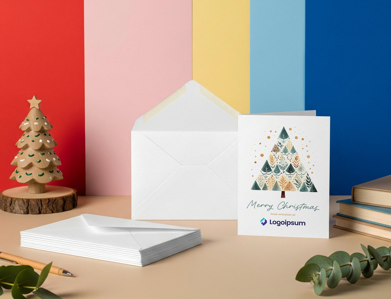 custom corporate Christmas cards branded logo 