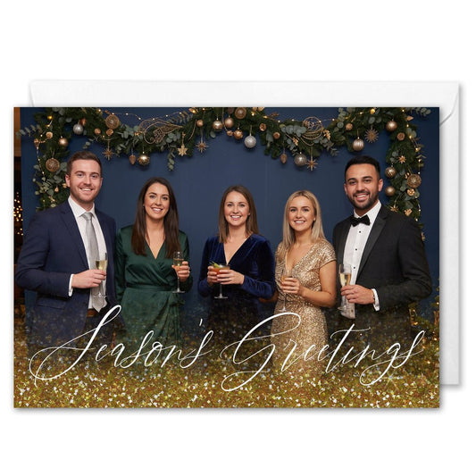 Corporate Christmas Photo Cards - Glitter Elegance