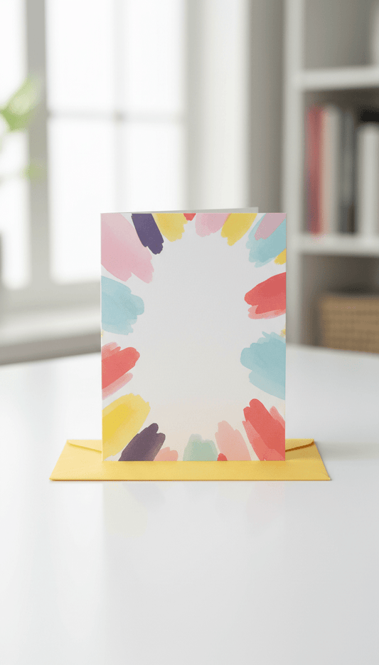 Congratulations card with sunbeam yellow envelope