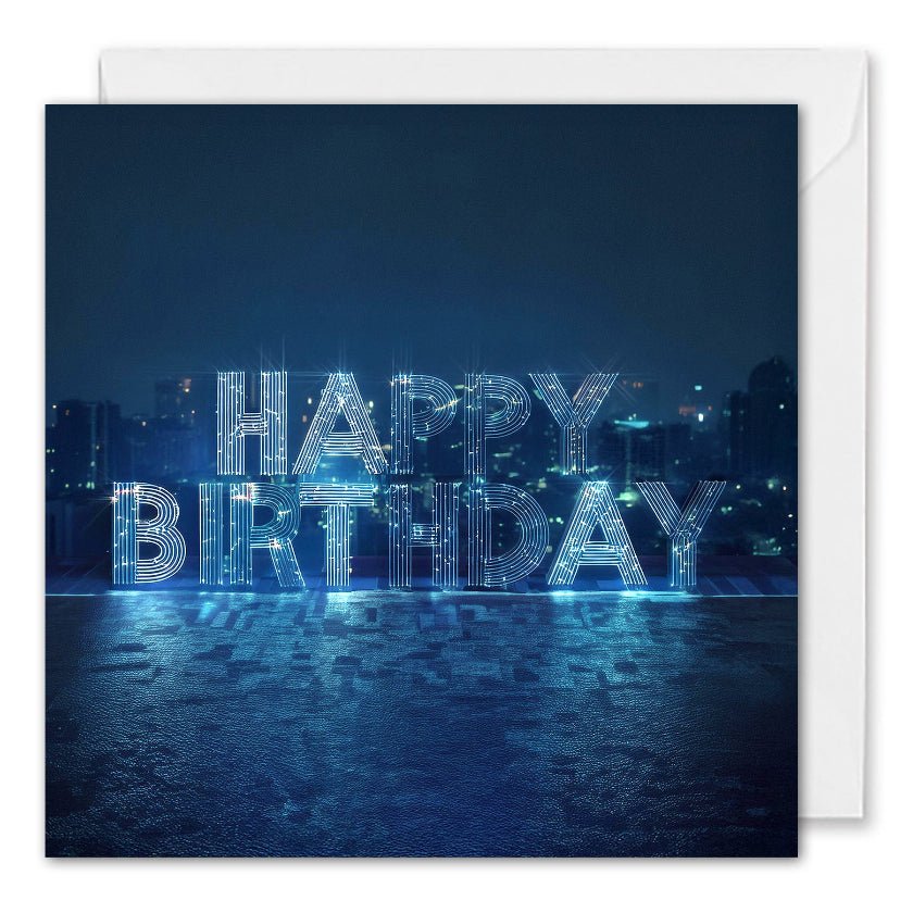 Corporate Birthday Cards - Night City Skyline - Clients 