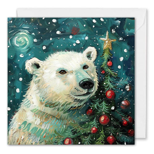 Company Christmas Cards With Logo - Polar Bear Art