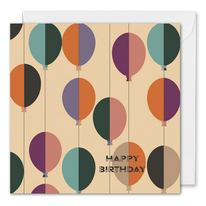 Personalised Business Birthday Cards - Retro Balloons