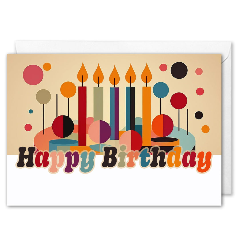 Retro Business Birthday Cards With Logo - Clients & Employees 