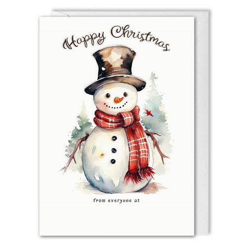 Custom Logo Company Christmas Cards For Clients and Customers - Snowman