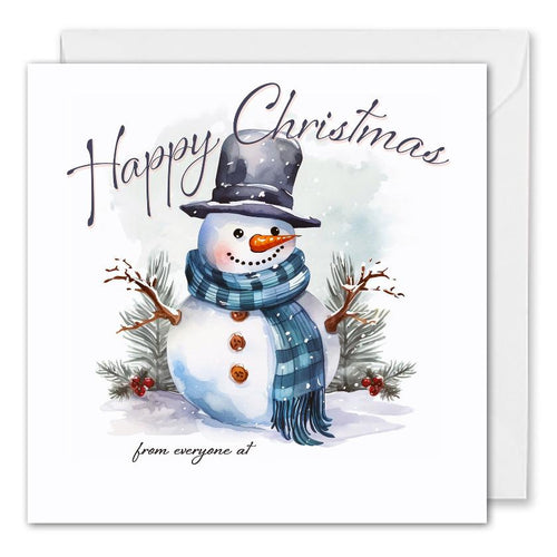 Custom Company Christmas Cards For Clients - Festive Snowman | Greetd