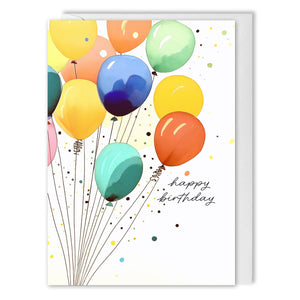 Business Birthday Cards - Custom Logo - Colourful Balloons - Employees, Clients