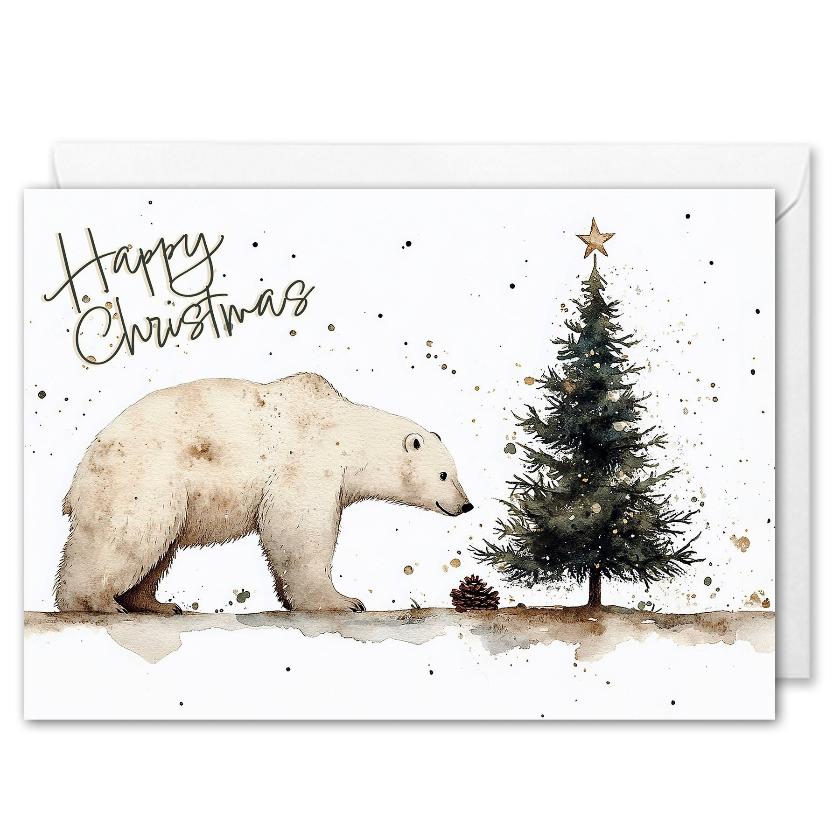 Personalised Corporate Christmas Cards With Logo - Polar Bear