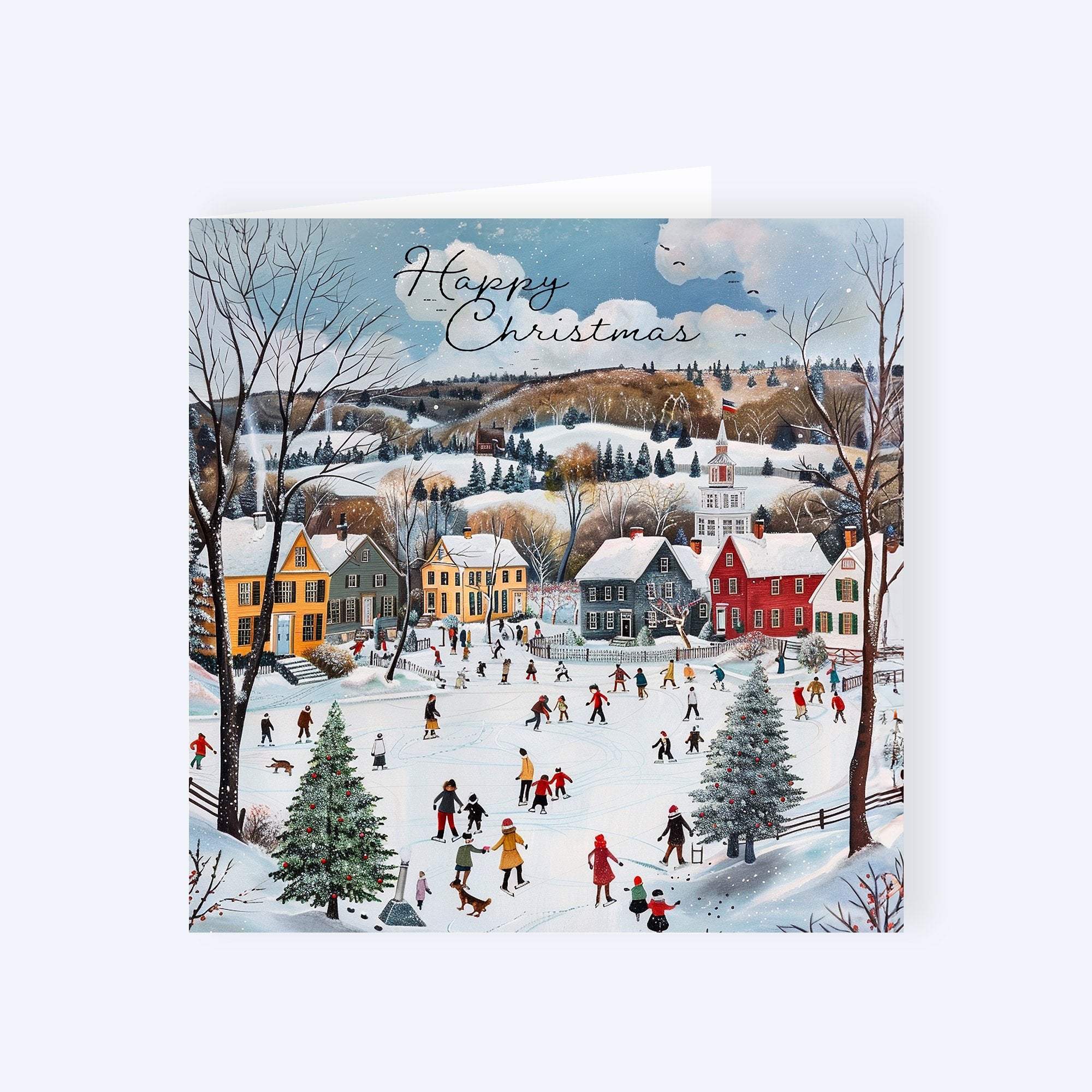 winter scenes corporate Christmas cards 