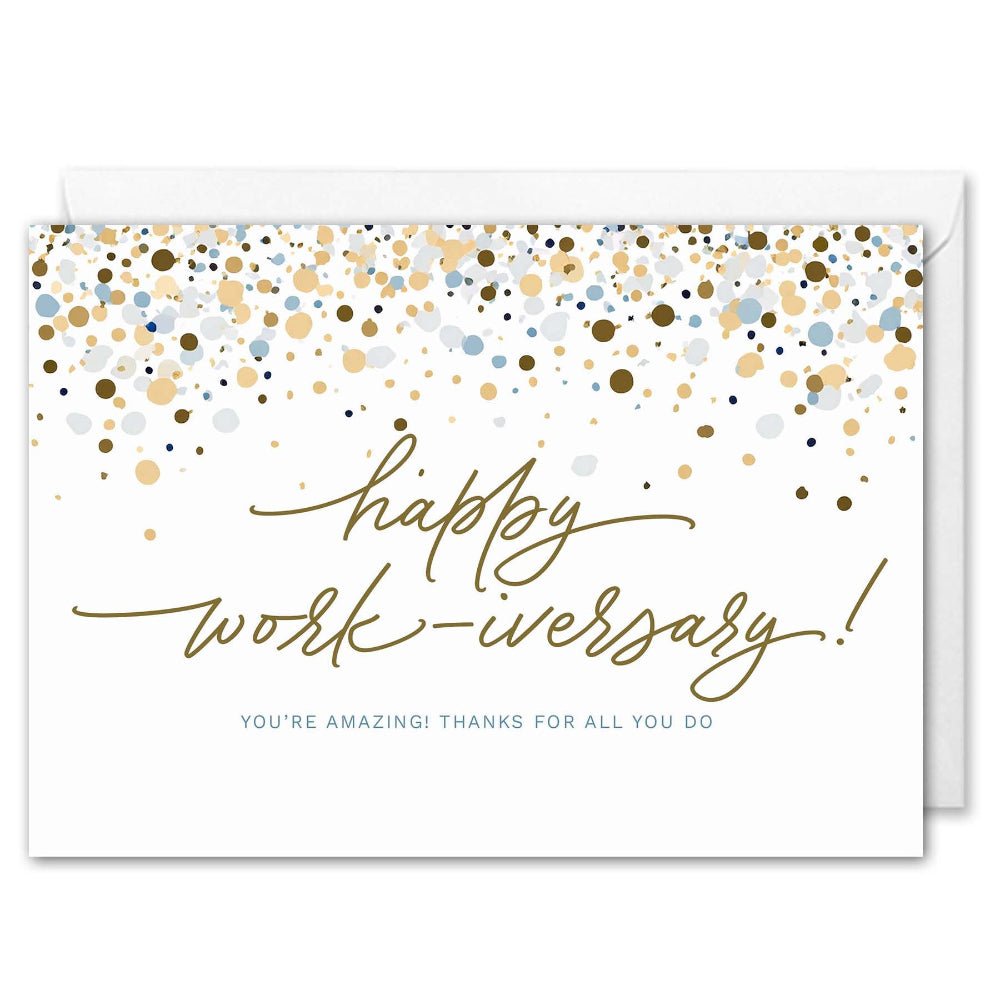Employee Work Anniversary Cards - Elegant Confetti 
