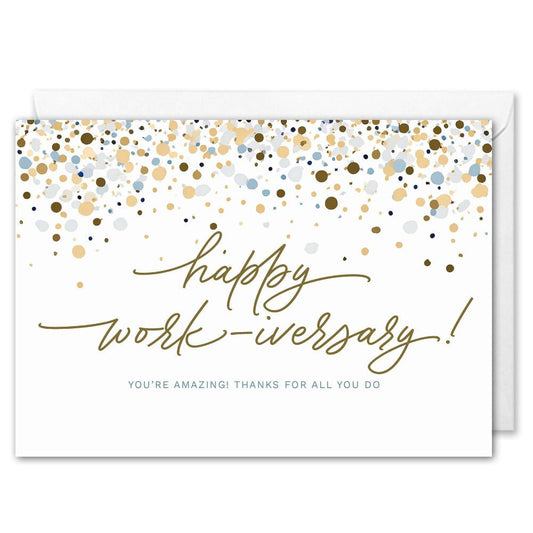 Employee Work Anniversary Cards - Elegant Confetti 