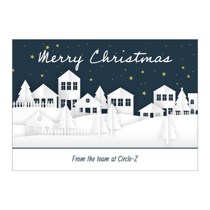 Snowy Houses Christmas Card