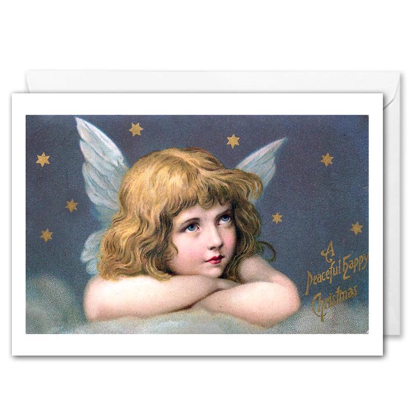 Angel Vintage Christmas Greetings Card For Business 