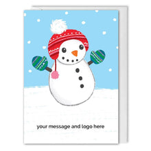 Load image into Gallery viewer, Snowman Personalised Business Christmas Card 