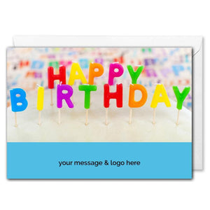 Birthday Candles Card For Business - Custom Logo