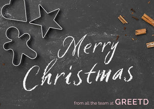 Custom Corporate Christmas Card - Cookies, Chalkboard
