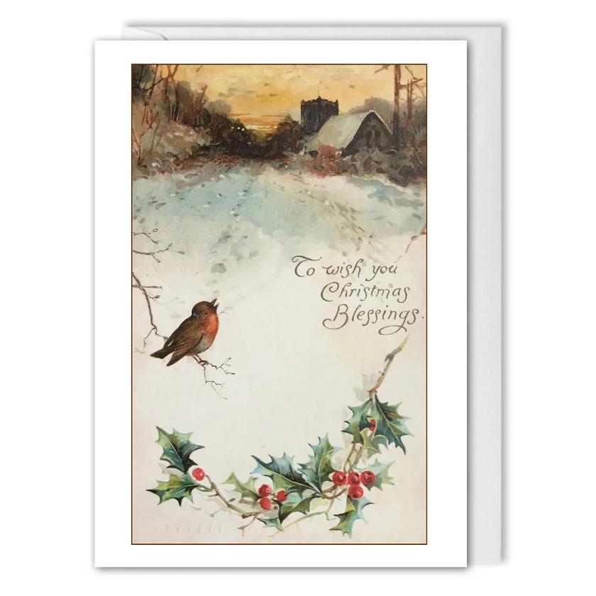 Custom Vintage Christmas Card For Business