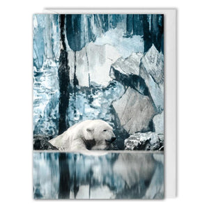 Custom Business Christmas Card - Polar Bear Art 