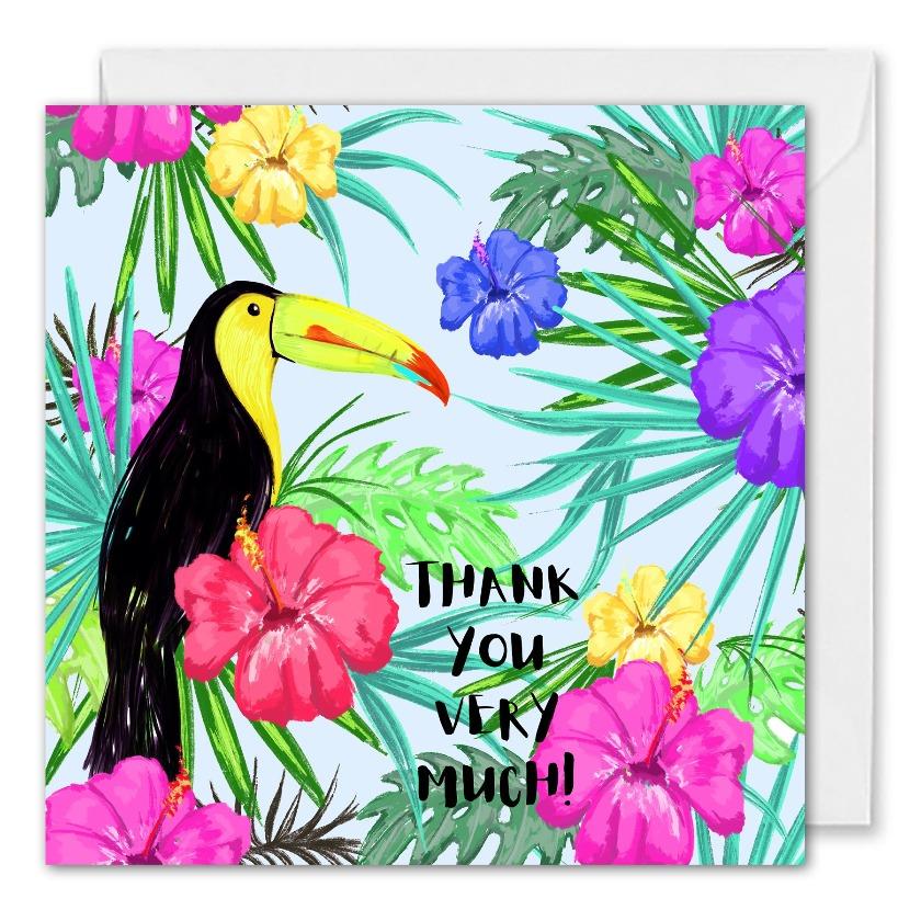 Tropical Thank You Card For Business Personalised