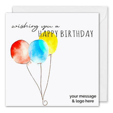 Load image into Gallery viewer, Personalised Corporate Birthday Card Three Balloons