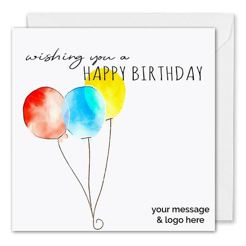 Personalised Corporate Birthday Card Three Balloons