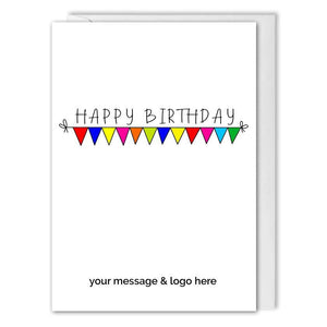Custom Business Birthday Card - Colourful Bunting