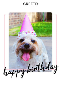 Dog Birthday Card Business Greetings - Customers, Employees
