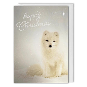 Arctic Fox Christmas Card Business - Custom Logo, Message