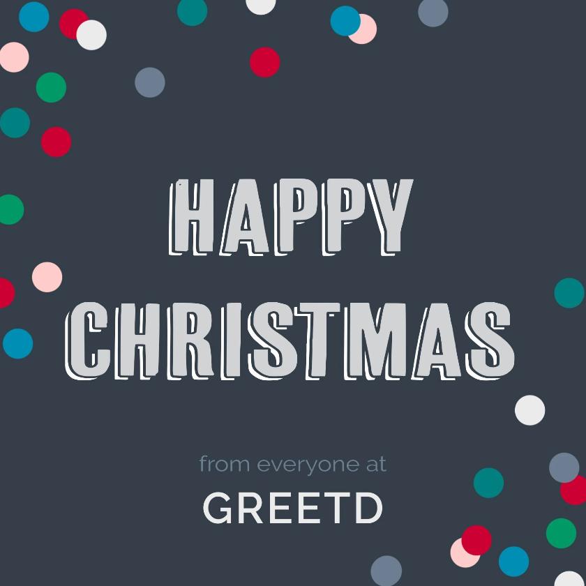 Personalised B2B Christmas Card - Blue Dotty 