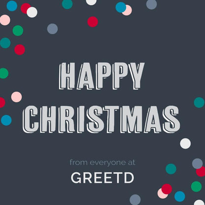 Personalised B2B Christmas Card - Blue Dotty 
