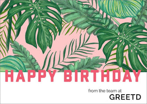 Custom Tropical Birthday Card For Business 