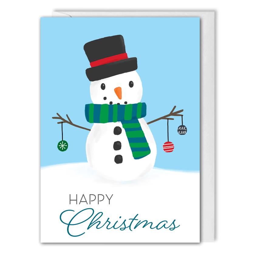 Custom Corporate Christmas Card Festive Snowman 