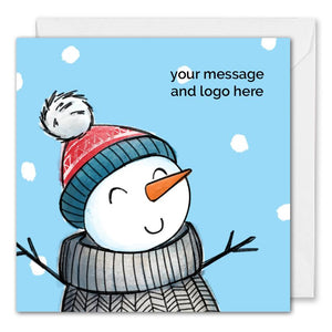 Personalised B2B Christmas Card - Snowfall Snowman 