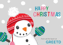 Load image into Gallery viewer, B2B Christmas Card - Happy Snowman - Custom Logo 