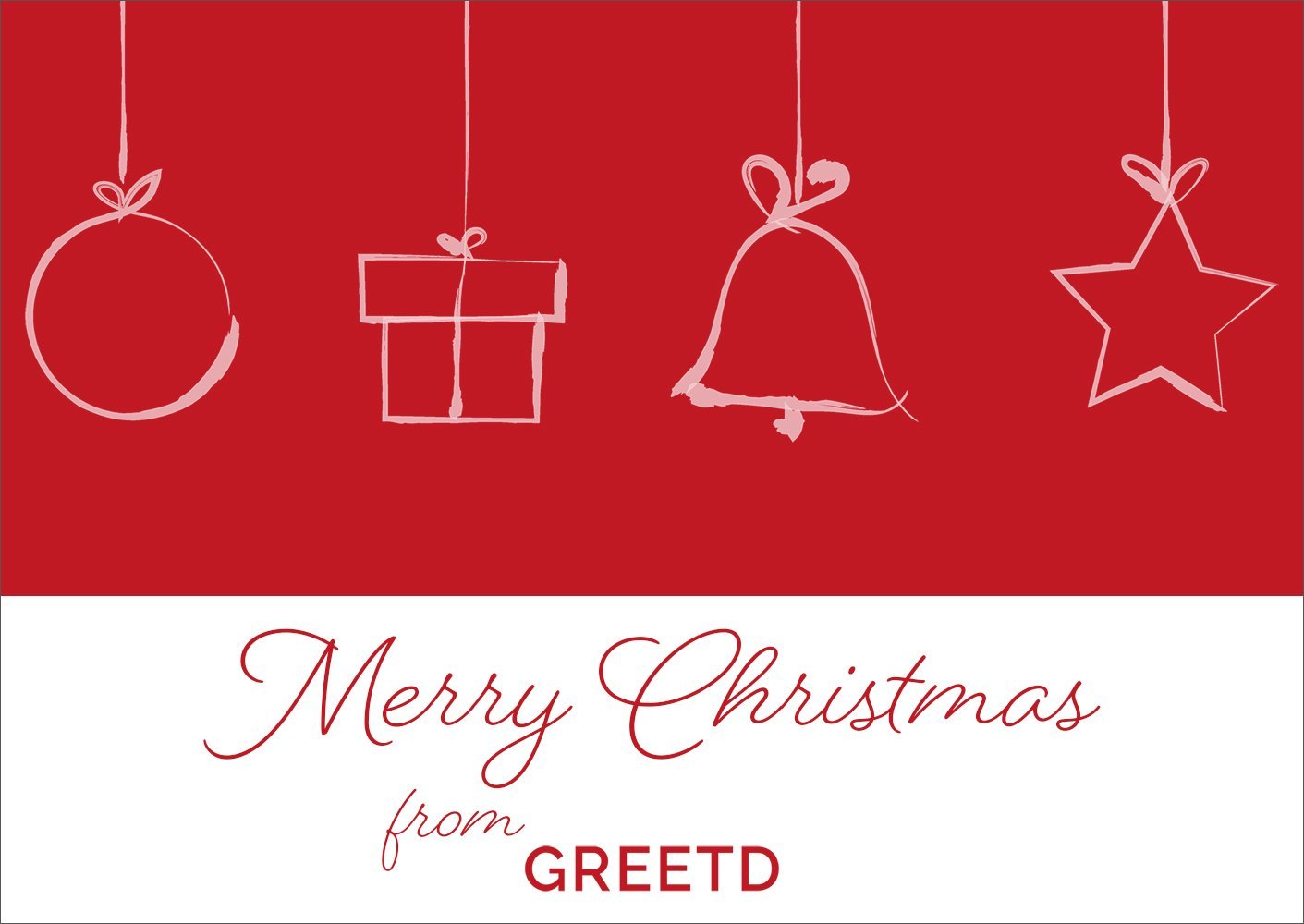 Christmas Baubles Custom Logo Corporate Card 