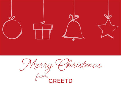Christmas Baubles Custom Logo Corporate Card 