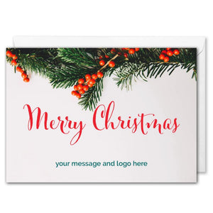 Merry Christmas Card For Business - Custom Logo, Message 