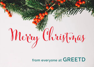 Merry Christmas Card For Business - Custom Logo, Message 