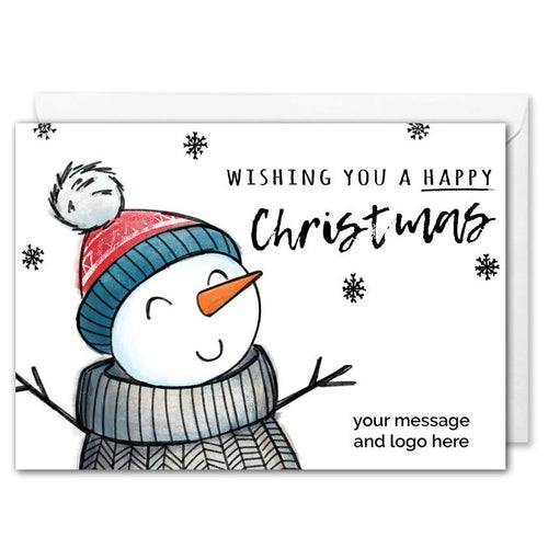 Snowman Custom Business Christmas Card 