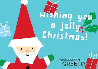 Custom Business Christmas Card Santa 